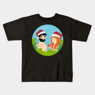 Adam Eve with Santa Kids T-Shirt